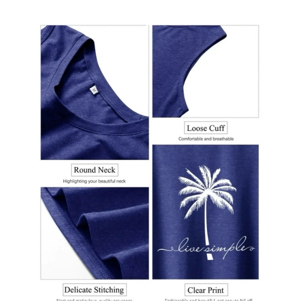 Live Simple Coconut tree tank top Size Large - Picture 10 of 10